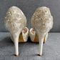 Women's Wedding Shoes Beaded High Heel Bridal Shoes,H40