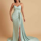 Sexy Soft Satin Mermaid V-neck Floor-Length Mermaid Bridesmaid Dresses