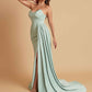 Sexy Soft Satin Mermaid V-neck Floor-Length Mermaid Bridesmaid Dresses