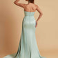 Sexy Soft Satin Mermaid V-neck Floor-Length Mermaid Bridesmaid Dresses