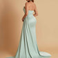Sexy Soft Satin Mermaid V-neck Floor-Length Mermaid Bridesmaid Dresses