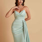 Sexy Soft Satin Mermaid V-neck Floor-Length Mermaid Bridesmaid Dresses