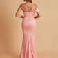 Sexy Soft Satin Mermaid One Shoulder Floor-Length Mermaid Bridesmaid Dresses