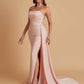 Simple Soft Satin Mermaid Strapless Floor-Length Mermaid Bridesmaid Dresses