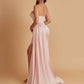 Simple Soft Satin Mermaid Strapless Floor-Length Mermaid Bridesmaid Dresses