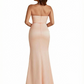 Elegant Sweetheart Strapless Mermaid Ruched Satin Long Formal Dresses Side Slit