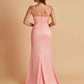 Simple Soft Satin Mermaid V-neck Floor-Length Mermaid Bridesmaid Dresses