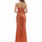 Sexy Sweetheart Mermaid Metallic Shiny Fabric Long Formal Dresses Side Slit