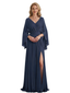 Chiffon Chic Dresses Mother of The Bride Dresses Formal Long Sleeve Wedding Gowns