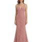 Elegant V-Neck Ruching Floral Burnout Chiffon Mermaid Formal Evening Dresses