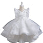 Elegant Luxury with Bow Flower Girls Dress Tulle Princess Gown for Wedding Kids