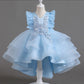 Elegant Luxury with Bow Flower Girls Dress Tulle Princess Gown for Wedding Kids
