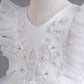 Elegant Luxury with Bow Flower Girls Dress Tulle Princess Gown for Wedding Kids