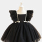 Elegant Bow Tie Tulle Flower Girls Dress for Wedding Kids Tutu Dress