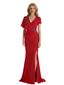 V-Neck Mother of The Bride Groom Dresses Mermaid Wedding Formal Gowns