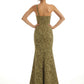 Elegant One Shoulder Side Slit Mermaid Floral Satin Maxi Floral Formal Dresses For Women