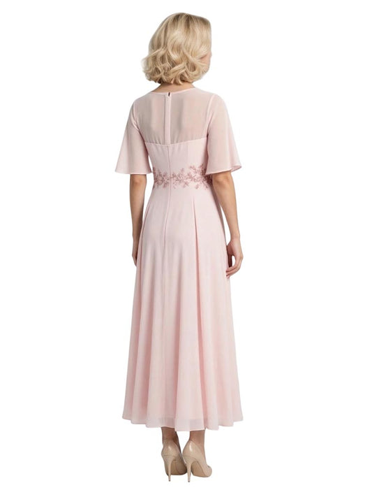 Elegant Chiffon Mother of The Bride Dresses A-line Evening Gowns Wedding