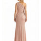 Sexy One Shoulder Mermaid Glitter Jersey Maxi Formal Evening Dresses For Women With Side Slit