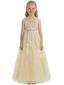 Lace Applique Flower Girl Dress, Spaghetti-Straps Sleeveless A-Line, Elegant Tulle Skirt