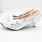 High Heel White Wedding Shoes Round Toe Shoes