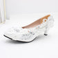 High Heel White Wedding Shoes Round Toe Shoes