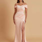 Sexy Soft Satin Mermaid Cold Shoulder Side Slit Floor-Length Bridesmaid Dresses Online