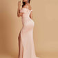 Sexy Soft Satin Mermaid Cold Shoulder Side Slit Floor-Length Bridesmaid Dresses Online