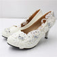 High Heel White Wedding Shoes Round Toe Shoes