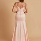 Sexy Soft Satin Mermaid Spaghetti Straps Side Slit Floor-Length Bridesmaid Dresses