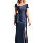 Satin Mother of The Bride Groom Dresses Off Shoulder Wedding Formal Outfits