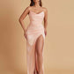 Sexy Soft Satin Mermaid V-neck Side Slit Floor-Length Bridesmaid Dresses Online