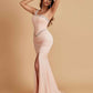 Sexy Soft Satin Mermaid One Shoulder Side Slit Beading Floor-Length Bridesmaid Dresses Online