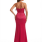 Sexy Sweetheart Strapless Mermaid Ruched Satin Long Evening Gown Dresses Side Slit