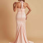Elegant Soft Satin Mermaid Halter Side Slit Floor-Length Bridesmaid Dresses Online