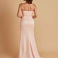 Elegant Soft Satin Mermaid V-neck Side Slit Floor-Length Bridesmaid Dresses Online
