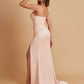 Elegant Soft Satin Mermaid V-neck Side Slit Floor-Length Bridesmaid Dresses Online