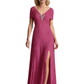 Chiffon Slit Mother of The Bride Groom Dresses Trendy Wedding Mother Outfits