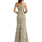 Simple One Shoulder Side Slit Mermaid Floral Satin Maxi Floral Formal Dresses For Women