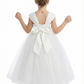 Floral Crown Style Flower Girl Dress Square Neck Tulle A-Line Knee Length Ceremony Gown