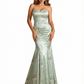 Sexy Sweetheart Mermaid Long Satin Floral Formal Dresses For Women