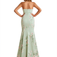 Sexy Sweetheart Mermaid Long Satin Floral Formal Dresses For Women