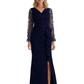 Long Sleeve Custom Mother of The Groom Dresses Wedding Evening Mother Outfits V Neck
