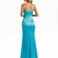 Elegant Asymmetrical One Shoulder Mermaid Soft Satin Long Formal Dresses For Women Side Slit