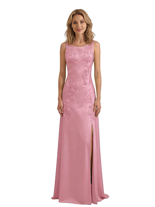 Elegant Custom Mother of The Groom Dresses Sleeveless Wedding Evening Mother Outfits Slit