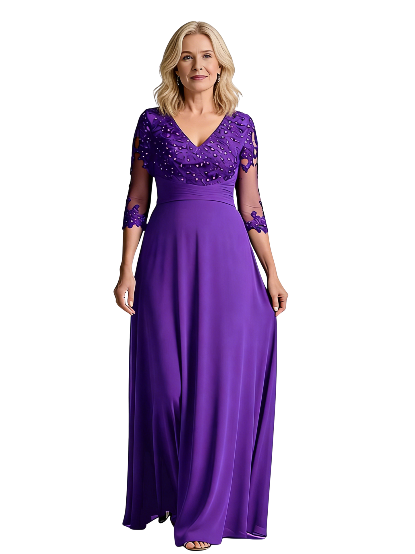 Elegant Custom Mother of The Groom Dresses Wedding Mother Outfits Slit V-neck