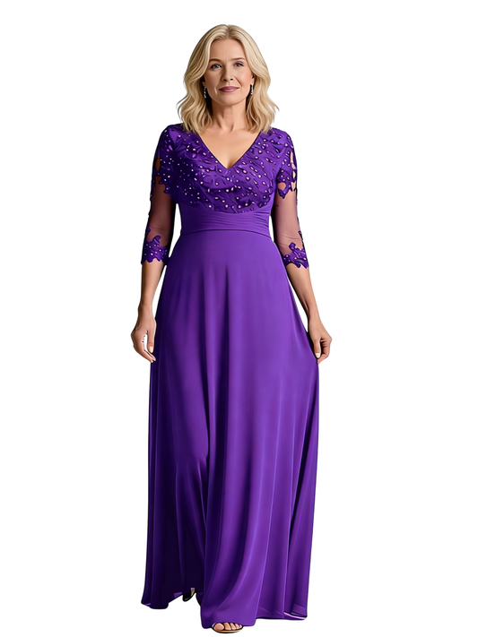 Elegant Custom Mother of The Groom Dresses Wedding Mother Outfits Slit V-neck