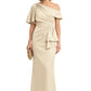 One Shoulder Mother of the Bride Dresses Champagne Satin Wedding Party Gowns for Moms