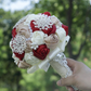 Wedding Flower For The Groom And Bride, Simulated Full Diamonds Rose Wedding Bouquet