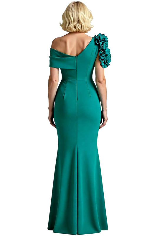 Off Shoulder Mother of the Bride Dresses Slit Silk Satin Formal Dresses for Weddings Modern