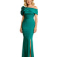 Off Shoulder Mother of the Bride Dresses Slit Silk Satin Formal Dresses for Weddings Modern